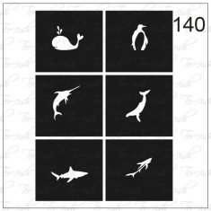Plantilla para aerografía y diseño de uñas Nº 140