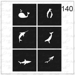 Plantilla para aerografía y diseño de uñas Nº 140