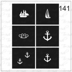 Plantilla para aerografía y diseño de uñas Nº 141