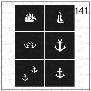 Plantilla para aerografía y diseño de uñas Nº 141
