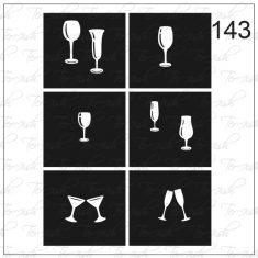 Plantilla para aerografía y diseño de uñas Nº 143