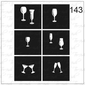 Plantilla para aerografía y diseño de uñas Nº 143