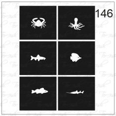 Plantilla para aerografía y diseño de uñas Nº 146