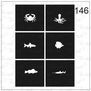 Plantilla para aerografía y diseño de uñas Nº 146