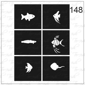 Plantilla para aerografía y diseño de uñas Nº 148
