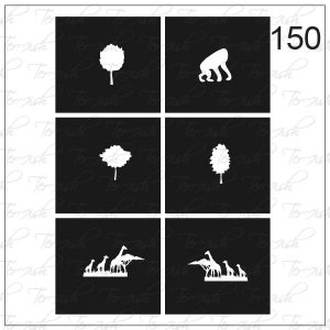 Plantilla para aerografía y diseño de uñas Nº 150