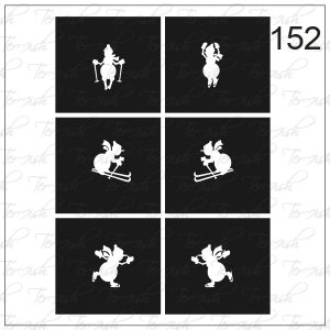 Plantilla para aerografía y diseño de uñas Nº 152