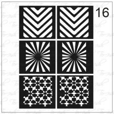 Plantilla para aerografía y diseño de uñas Nº 16