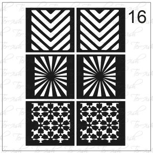 Plantilla para aerografía y diseño de uñas Nº 16