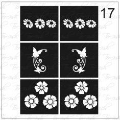 Plantilla para aerografía y diseño de uñas Nº 17