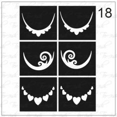 Plantilla para aerografía y diseño de uñas Nº 18
