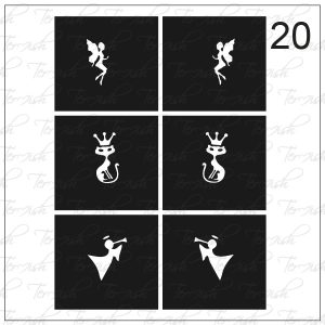 Plantilla para aerografía y diseño de uñas Nº 20