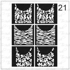 Plantilla para aerografía y diseño de uñas Nº 21