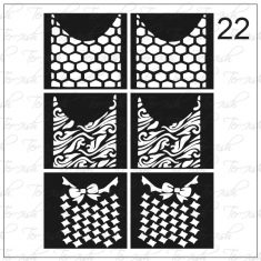 Plantilla para aerografía y diseño de uñas Nº 22