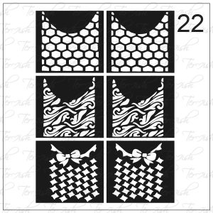 Plantilla para aerografía y diseño de uñas Nº 22