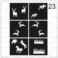 Plantilla para aerografía y diseño de uñas Nº 23
