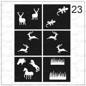 Plantilla para aerografía y diseño de uñas Nº 23