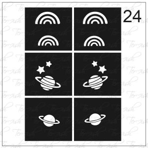 Plantilla para aerografía y diseño de uñas Nº 24