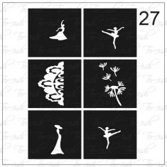 Plantilla para aerografía y diseño de uñas Nº 27