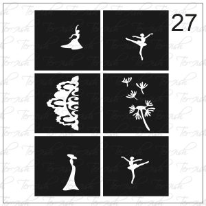 Plantilla para aerografía y diseño de uñas Nº 27