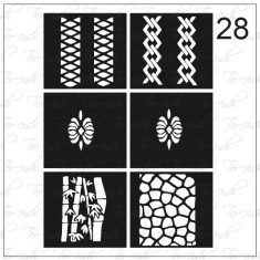 Plantilla para aerografía y diseño de uñas Nº 28