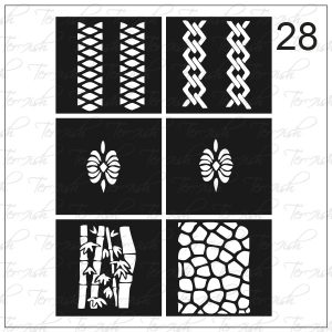 Plantilla para aerografía y diseño de uñas Nº 28