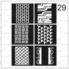 Plantilla para aerografía y diseño de uñas Nº 29