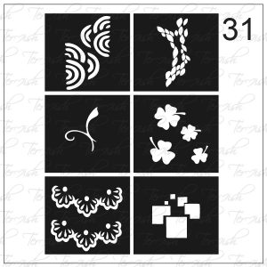 Plantilla para aerografía y diseño de uñas Nº 31