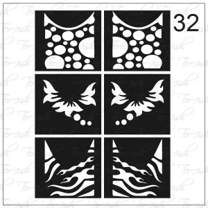 Plantilla para aerografía y diseño de uñas Nº 32