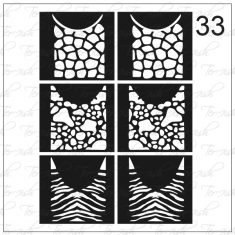 Plantilla para aerografía y diseño de uñas Nº 33