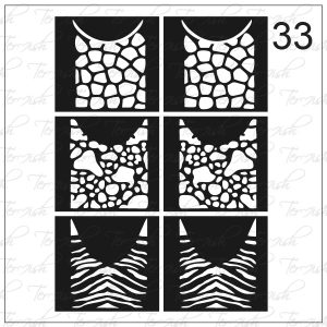 Plantilla para aerografía y diseño de uñas Nº 33