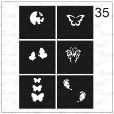 Plantilla para aerografía y diseño de uñas Nº 35