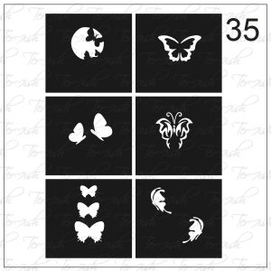 Plantilla para aerografía y diseño de uñas Nº 35