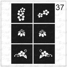 Plantilla para aerografía y diseño de uñas Nº 37