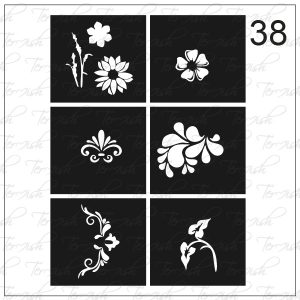 Plantilla para aerografía y diseño de uñas Nº 38