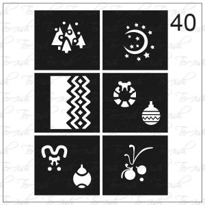 Plantilla para aerografía y diseño de uñas Nº 40