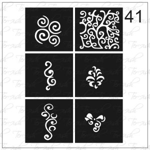 Plantilla para aerografía y diseño de uñas Nº 41