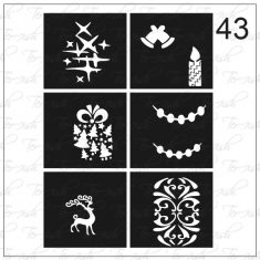 Plantilla para aerografía y diseño de uñas Nº 43