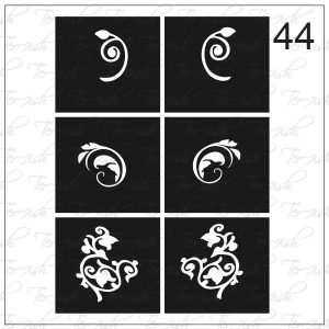 Plantilla para aerografía y diseño de uñas Nº 44