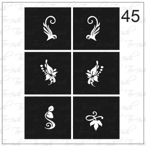 Plantilla para aerografía y diseño de uñas Nº 45