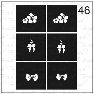 Plantilla para aerografía y diseño de uñas Nº 46
