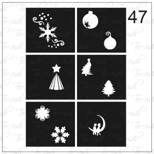 Plantilla para aerografía y diseño de uñas Nº 47