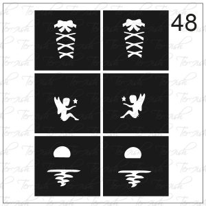 Plantilla para aerografía y diseño de uñas Nº 48