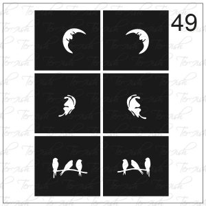 Plantilla para aerografía y diseño de uñas Nº 49