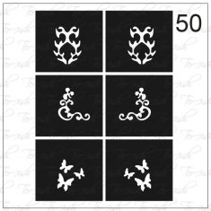 Plantilla para aerografía y diseño de uñas Nº 50