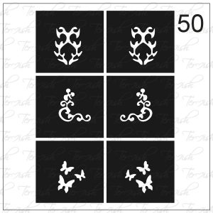 Plantilla para aerografía y diseño de uñas Nº 50