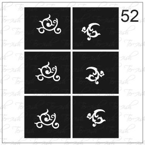 Plantilla para aerografía y diseño de uñas Nº 52