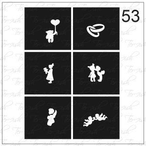 Plantilla para aerografía y diseño de uñas Nº 53