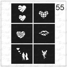 Plantilla para aerografía y diseño de uñas Nº 55
