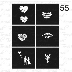 Plantilla para aerografía y diseño de uñas Nº 55